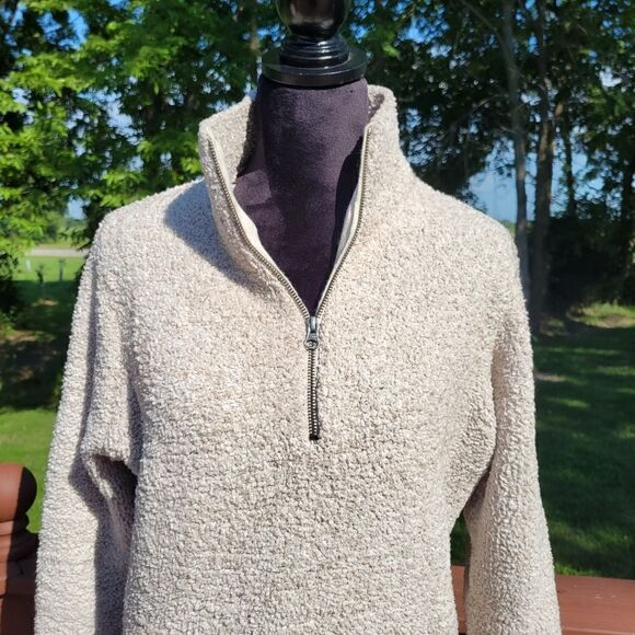 Natural Reflections Ladies Pullover Sherpa 1/2 Zip Sweater sz Small - Picture 3 of 12